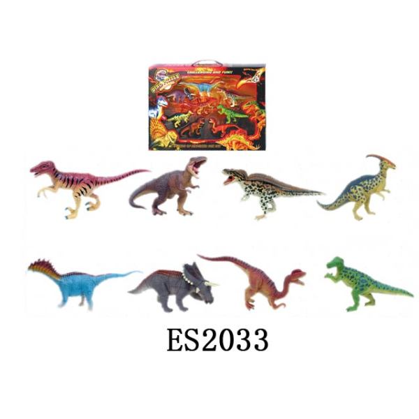 8只8款9.8~14.8cm拼装喷漆恐龙 塑料