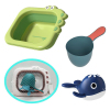 鳄鱼浴室戏水3件套（鳄鱼脸盆+水瓢+鲸鱼）3色 脸盆 塑料