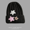 星星贴标毛线帽 女人 56-60CM 冬帽 100%腈纶
