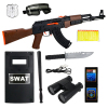 AK枪带10pcsEVA软弹,望远镜,风镜,刀,警盾,警棍,警徽,警证 软弹 冲锋枪 实色 塑料