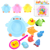 鸭子浴盆玩具 搪胶BB哨海底动物玩具 3色  塑料