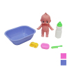 娃娃带浴盆,梳子,配件,紫蓝,粉2色 塑料