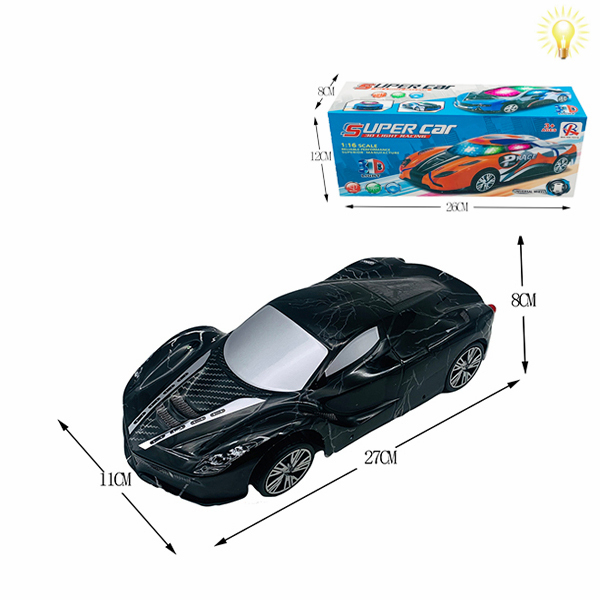 车 电动 万向 3D灯光 1:16 灯光 黑轮 塑料