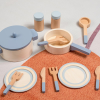 儿童木制玩具蓝色锅具套装【24.5*7*15.5CM】 单色清装 木质