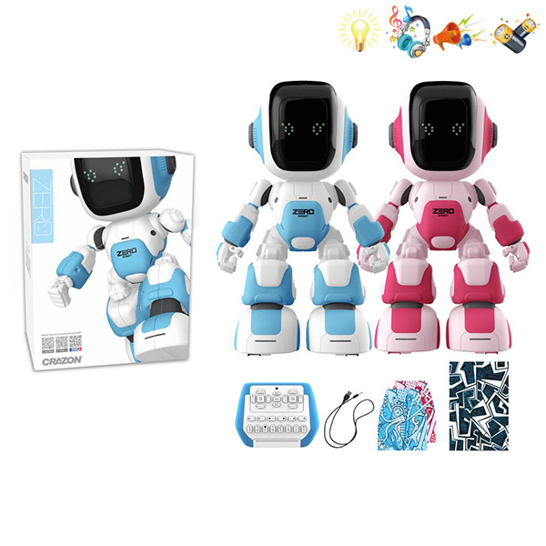 零号小宝机器人带USB线 遥控 灯光 声音 音乐 英文IC 主体包电，遥控器不包电 塑料