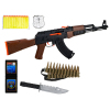 AK枪带10pcsEVA软弹,子弹链,刀,警徽,警证 软弹 冲锋枪 实色 塑料
