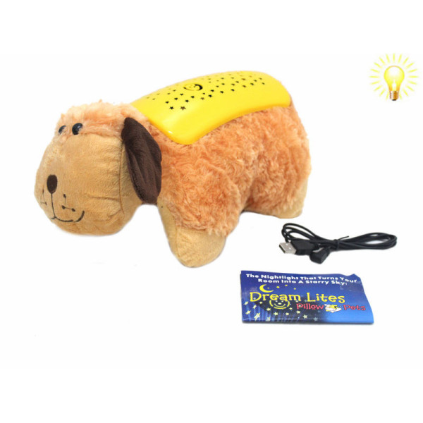 小狗抱枕带投影,USB线 布绒