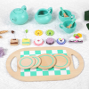 儿童木制玩具绿色茶具套装【30.2*18*7CM】 单色清装 木质