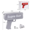 黑色Super GUN喷钱枪+100张纸币 纸弹 手枪 实色 塑料