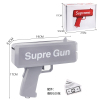 灰色Super GUN喷钱枪+100张纸币 纸弹 手枪 实色 塑料