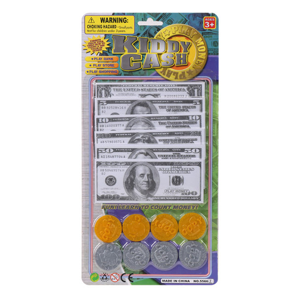 美元纸币+硬币 纸币 塑料