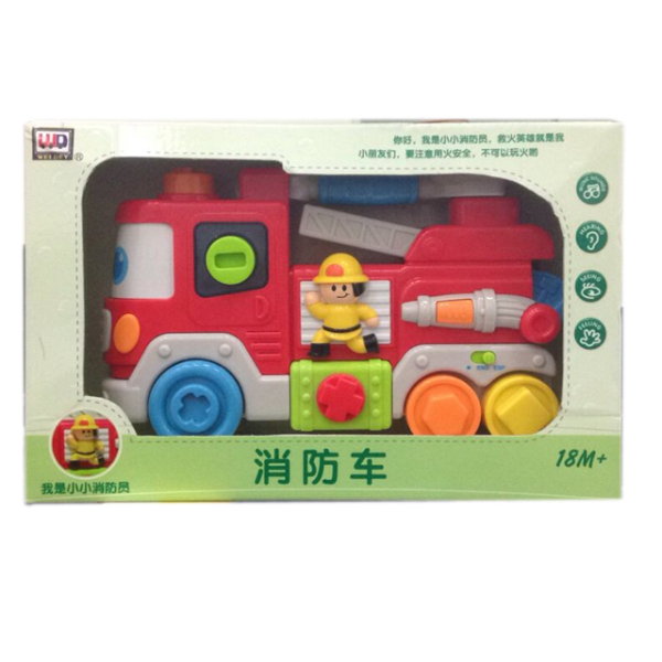 消防车(中文包装) 电动 灯光 音乐 不分语种IC 塑料