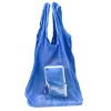 环保购物袋蓝色迷你折叠购物袋水晶超柔拉链收纳袋 布绒