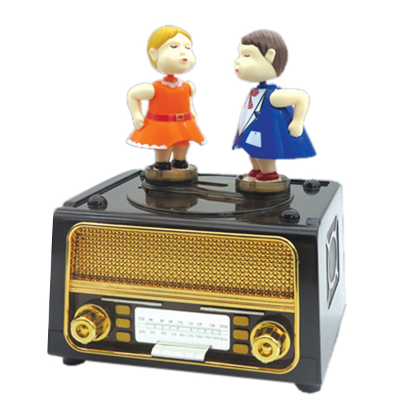 吻娃收音机八音音乐盒  塑料