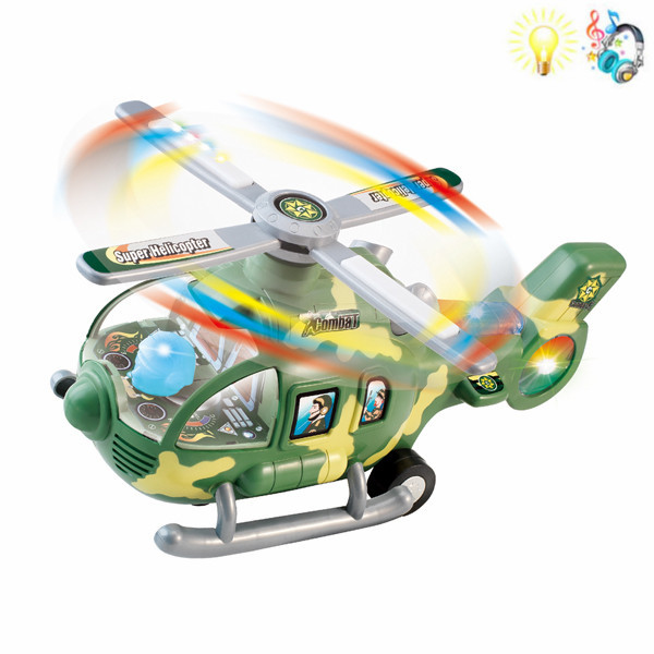 电动万向直升机带灯光,音乐 直升机 灯光 声音 不分语种IC 塑料