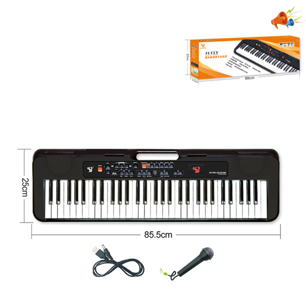 61键多功能电子琴带USB连接线 仿真 声音 不分语种IC 带麦克风 塑料