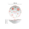 7英寸樱桃印花系列陶瓷荷口盘 单色清装 陶瓷