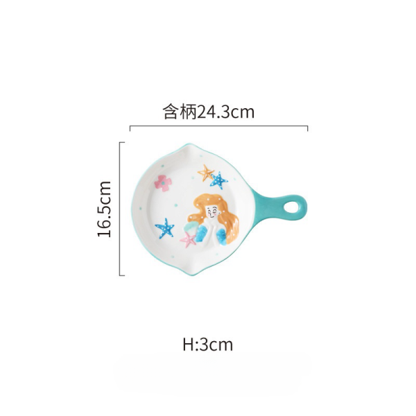 单柄陶瓷烤盘【24.3*16.5*3cm】 单色清装 陶瓷