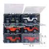 6pcs锌合金吉普车+5向无限拼接积木型透明盒 回力 1:64 黑轮 金属