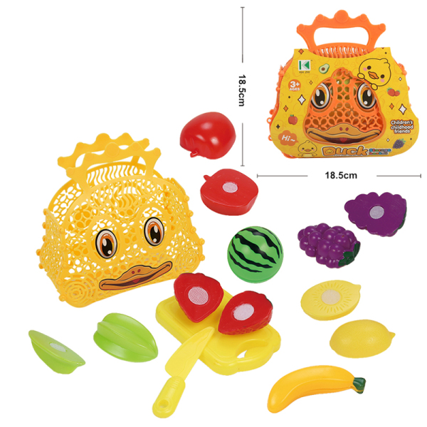 小黄鸭篮-水果切切乐 可切 塑料