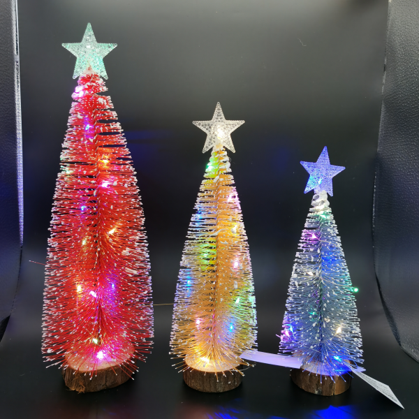 30CM PE圣诞树带灯  单色清装 塑料