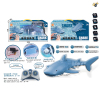 2.4G戏水蓝色鲨鱼带USB 遥控 4通 主体包电，遥控器不包电