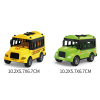 12PCS 卡通校车巴士4色 回力 塑料