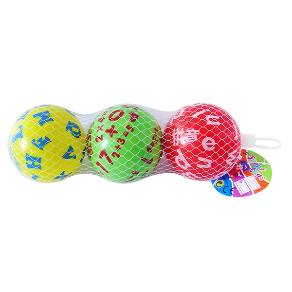 3只庄英文数字球 3寸 塑料