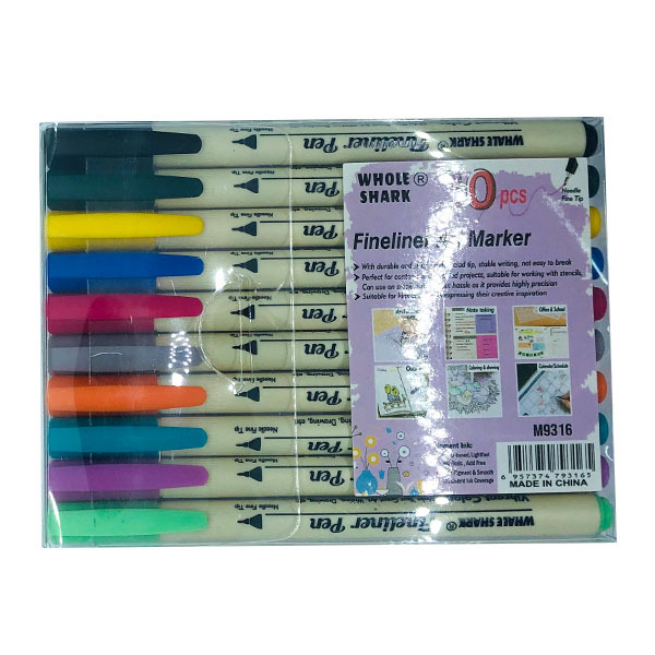12PCS 彩色描线笔 混色 塑料