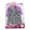 银灰直身裙+紫毛衣外套 娃娃衣服 18寸 布绒
