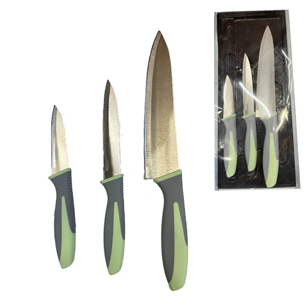 3pcs 刀具套装 材质为3CR13 三件套 单色清装 金属