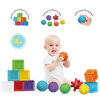 婴儿软胶积木套装（方块浮雕软积木8个,多纹理感知触摸球6个） 塑料