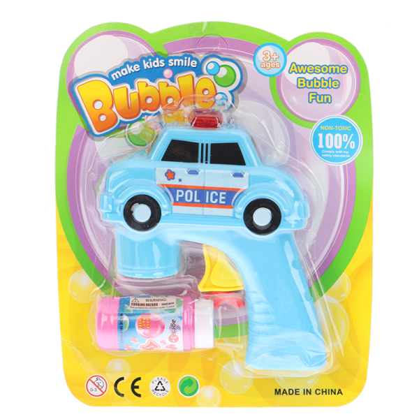 警车泡泡枪带泡泡水 惯性 实色 塑料