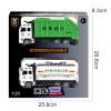 2(PCS)1:24压铸锌合金城市环卫车+货柜车双层套装 回力 黑轮 塑料