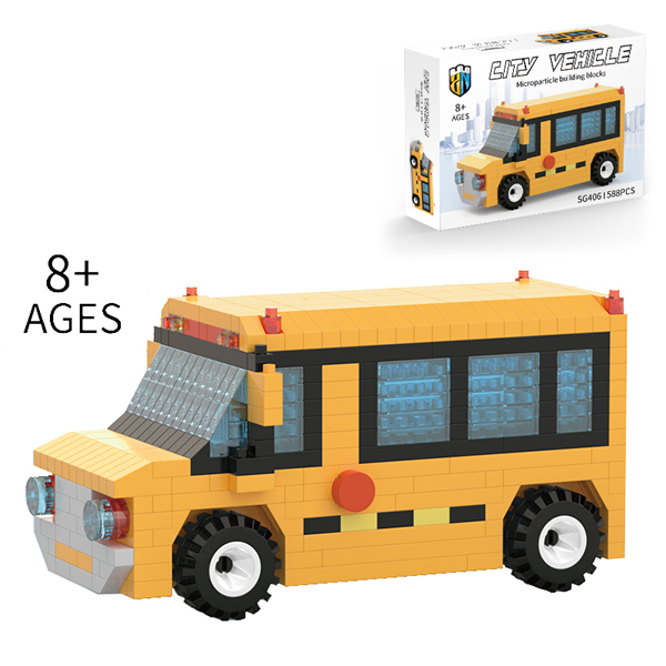 588(pcs)校园巴士积木车套 塑料