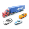 1:48回力拖头蓝色集装箱货柜车（长头）跨境亚马逊工程车模型车工程车仿真车模合金车拖头车（赛车款式颜色随机） 回力 1:48 实色 塑料
