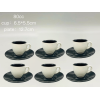 黑白陶瓷咖啡杯碟【80CC】6杯6碟 单色清装 陶瓷