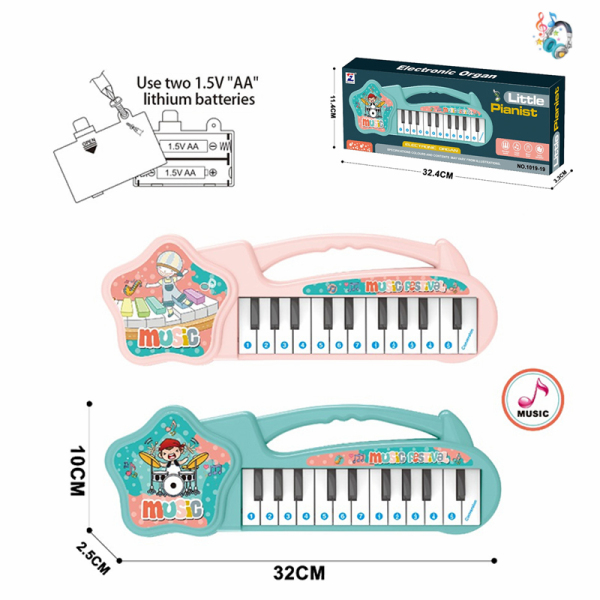 电子琴2色 卡通 音乐 不分语种IC 塑料