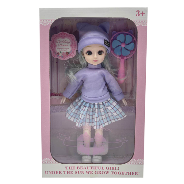 实身多关节3D眼时尚女孩娃娃带配件 12寸 塑料