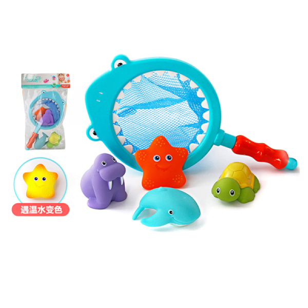 浴室捞鱼玩具 搪胶