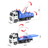 2(pcs)1:24压铸锌合金救援拖车+双层运输车双层套装 回力 黑轮 塑料