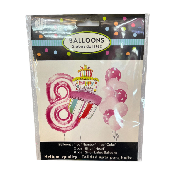 蛋糕数字0-9铝膜气球套装 单色清装 乳胶