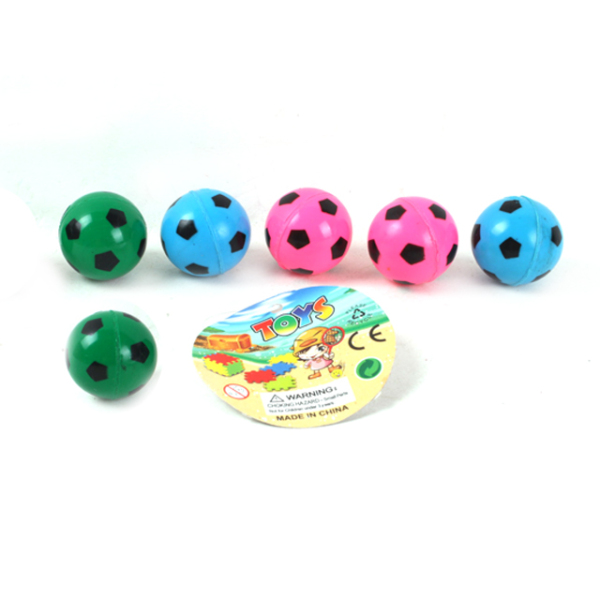 6只庄32mm彩色足球弹跳球 塑料