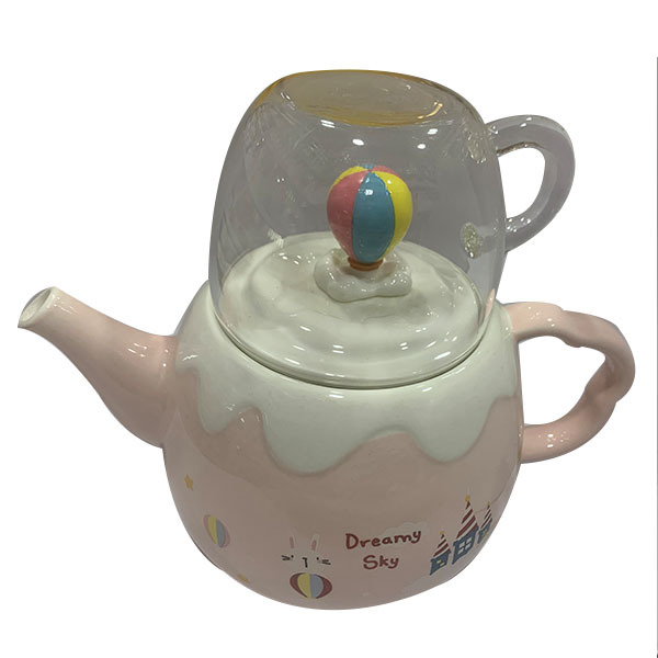 茶壶 850ML 3D立体热气球 混色 陶瓷