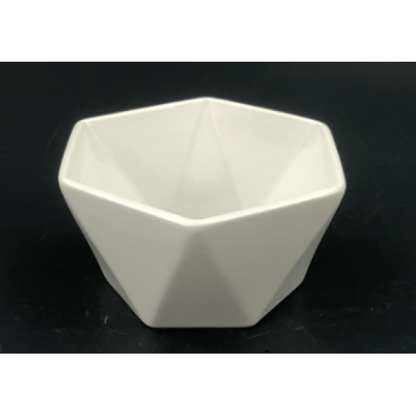 陶瓷斜切纯白碗 单色清装 陶瓷