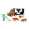 犀牛收纳车+4只动物+1树(配件多色随机)  塑料