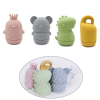 4(pcs)婴儿浴室搪胶戏水玩具（企鹅花洒+小熊软刷+大象喷水+恐龙喷水） 塑料