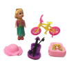 小娃娃带自行车,帽子,小提琴,书包 3寸 塑料