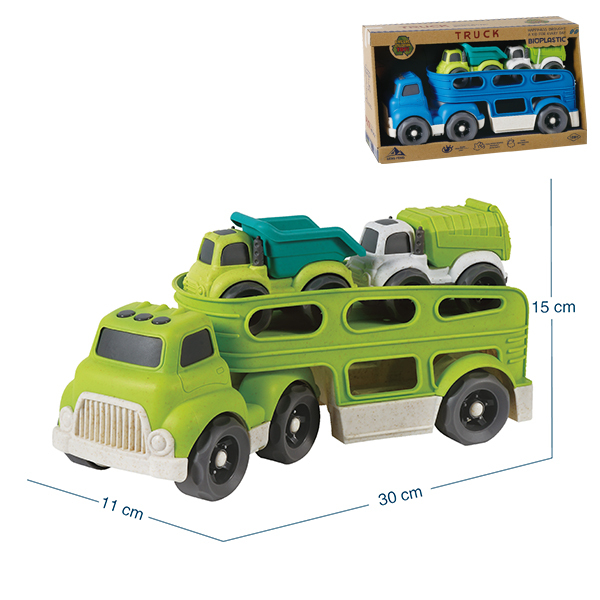 麦秆料拖头运输车带2只麦秆料车 滑行 实色 塑料