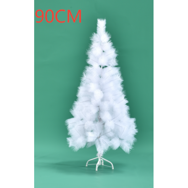 90CM38头塑料脚白色圣诞树 塑料